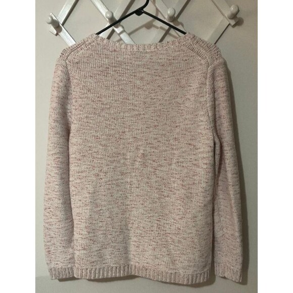 Talbots Women’s Large Cable Knit Crewneck Sweater Pink Speckled Textured - Picture 4 of 9